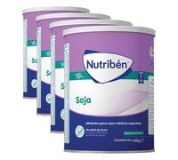Nutribén Soja - Leche en Polvo Bebé Soja para Bebés Intolerantes a la Lactosa o APLV desde el Primer Día | Alimento Completo | sin Aceite de Palma | con Cacito Dosificador Incluido | 1 Bote de 400g