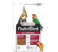 NutriBird G14 Original | Pellets para Grandes Loros | 1 kg | Prebióticos | Versele-Laga | Alimento completo | Puede apoyar la flora intestinal normal y el plumaje | Con MOS, yucca y vitaminas