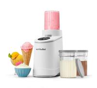 nutribullet Chill - Heladera para gelato, helados, yogur helado, smoothie bowls, sorbetes, 5 programas, máquina de helados 1,35 L, 3 recipientes con tapa, ideal para familias, blanco (NBD0503W)
