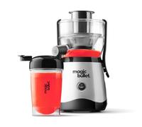 Nutribullet Magic Bullet Exprimidor centrífugo de silicona y acero inoxidable, 400 W, juego de 10 piezas, 470 ml, color negro, diseño compacto y apto para lavavajillas, jugo sobre la marcha en dos