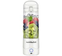 nutribullet Vaso portátil para hacer smoothie maker to go, 475 ml, sin BPA, recargable para más de 15 mezclas, mini batidora portátil para mezclar y llevar, pica hielo y fruta, color blanco, NBP003W