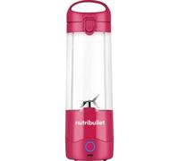 nutribullet Portable NBP003BP, Batidora Portátil con Capacidad de 475ml, Cuchilla de 4 Puntas, Vaso de Tritán, Autonomía de 15 Ciclos, Incluye Tapa Abatible, Carga USB-C, Rosa
