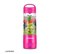 nutribullet Portable NBP003BP, Batidora Portátil con Capacidad de 475ml, Cuchilla de 4 Puntas, Vaso de Tritán, Autonomía de 15 Ciclos, Incluye Tapa Abatible, Carga USB-C, Rosa