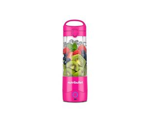 nutribullet Portable NBP003BP, Batidora Portátil con Capacidad de 475ml, Cuchilla de 4 Puntas, Vaso de Tritán, Autonomía de 15 Ciclos, Incluye Tapa Abatible, Carga USB-C, Rosa