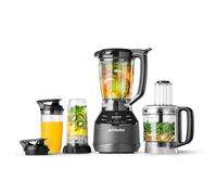 nutribullet triple Prep System, batidora eléctrica, batidora de vaso profesional multifunción, 1500 vatios de potencia, 3 electrodomésticos, negro, NBF580B