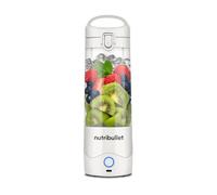 nutribullet Vaso portátil para hacer smoothie maker to go, 475 ml, sin BPA, recargable para más de 15 mezclas, mini batidora portátil para mezclar y llevar, pica hielo y fruta, color blanco, NBP003W