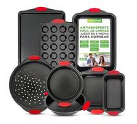 Nutrichef bandejas horno, Cocina, Set de 8, Antiadherentes, Mangos de silicona