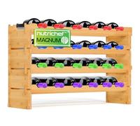 NutriChef botellero Vino Bambu, Wine Rack, Vinoteca, Vinera, para 24 Botellas tamaño Magnum, Apilable, 4 Niveles
