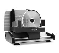 NutriChef Cortadora de fiambres, Picador de carne, Eléctrico, 200 V, Para jamón, Queso y pan, Rebanadora automática, Grosor ajustable, Cuchilla inoxidable, Empujador seguro