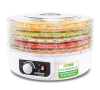 NutriChef Deshidratador de alimentos eléctrico con 5 bandejas, Para Frutas, Verduras, Carne, Beef jerky, Snacks saludables en casa, Secado uniforme por circulación de calor