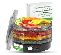 NutriChef deshidratador eléctrico de encimera, Profesional y multinivel. Deshidrata frutas, Verduras, Carne, Pescado y champiñones, Secado uniforme por calor