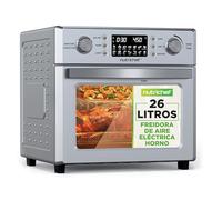 NutriChef Freidora de Aire 26L, con Horno Eléctrico | 10 Funciones Automaticas, Incluye Bandeja Recolectora, Canasta para Freir y Rejilla para Hornear