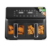 Nutrichef freidora de aire, 8.3L, Doble canasta, Capacidad de 4.1L por cesta, 9 modos de coccion preestablecidos, Tamaño familiar