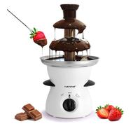 NutriChef - Fuente de chocolate eléctrica de 3 niveles Cascade Fondue | Salsa siempre fluida, lista en 5 minutos, fresas malvaviscos, obleas, fiestas y buffets candy bar, accesorios incluidos