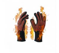 Nutrichef Guantes ignifugos Barbacoa, Parrilla, Cocina, Horneado y Camping, con Agarre Antideslizante de Silicona, Lavables Resistentes al Calor hasta 800°C