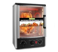 NutriChef horno de sobremesa multifunción con asador giratorio, Horno rotisserie Vertical de convección, 1500 W, 23L, Puerta de vidrio, Temporizador y control de temperatura, 34 × 31 × 48 cm
