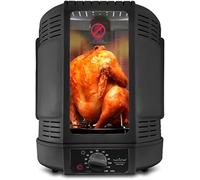 NutriChef horno giratorio vertical de sobremesa, Parrilla eléctrica rotativa 700 W para pollo, Kebab y shawarma, Con torre para carne y broschetas, Bandeja antigoteo