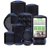 Nutrichef juego de 10 moldes, Utensilios horno, Baking set, Antiadherentes, Acero al carbono, Asas de silicona