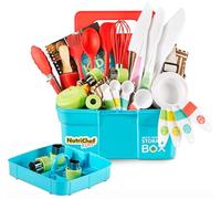 NutriChef Kit reposteria niños, Niñas, 4 años en adelante, Utensilios, Incluye Delantal pequeño y Herramientas de Cocina
