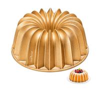 NutriChef Molde Bundt Redondo Antiadherente de 23cm | Aluminio Fundido Acanalado, para Horno, ideal para Bizcochos, Tartas, Facil de Limpiar