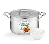 Nutrichef Olla acero inoxidable 18/8, Con tapa, Capacidad de 4.7L, Grande y resistente, Para sopas y guisos, Apta para induccion
