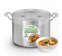 NutriChef Olla de Acero Inoxidable, 18/8, Tapa Incluida, Apta para Lavavajillas, Compatible con Gas, Inducción, Cerámica y Estufas Halógenas