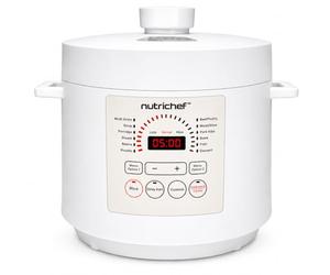 NutriChef Olla de Presión Eléctrica Digital de Encimera con 13 Funciones de Cocción, Tiempo y Temperatura Ajustables, Hornea, Cocina al Vapor y Brasea
