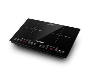 NutriChef placa de induccion doble, Portatil, Vitroceramica, 120V, Con bloqueo de seguridad para niños