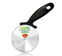 Nutrichef Rueda cortadora de pizza, cortador de cuchillos de pizza de acero inoxidable, tijeras afiladas y de alta calidad, con protector de dedos, mango de plástico antideslizante, apto para
