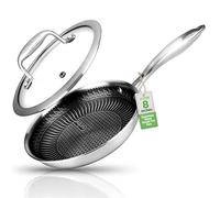 Nutrichef sarten de 8”, Acero inoxidable, Para saltear, Antiadherente, Revestimiento triple
