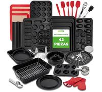 Nutrichef juego de moldes de reposteria de 42 piezas, Antiadherentes, Completo, De acero al carbono