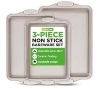 NutriChef Set de 3 Bandejas para Hornear Galletas Antiadherentes
