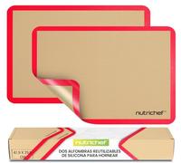 Nutrichef tapete de silicona para hornear, Antiadherentes, Resistentes al horno hasta 249°C, Aptas para congelador y lavavajillas, Set de 2
