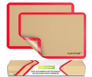 Nutrichef tapete de silicona para hornear, Antiadherentes, Resistentes al horno hasta 240°C, Aptas para congelador y lavavajillas, Set de 2