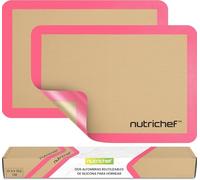 Nutrichef tapete de silicona para hornear, Antiadherentes, Resistentes al horno hasta 249°C, Aptas para congelador y lavavajillas, Set de 2