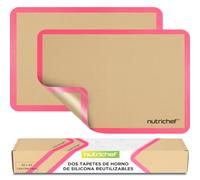 Nutrichef Tapetes de Silicona para Hornear, Libres de PFOA, Antiadherentes, Resistentes al Horno Hasta 240°C, Aptas para Congelador y Lavavajillas, Set de 2