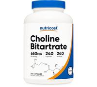 Nutricost Bitartrato de colina 650 mg, 240 cápsulas vegetarianas, sin OMG, apto para vegetarianos, sin gluten