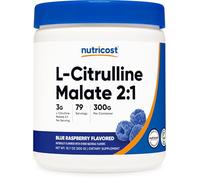 Nutricost L-Citrulina Malato 2:1-300 gr -3 gr de L-Citrulline Malate por Porcion - Sin gluten - Sin OMG - Vegano (300 Gram, Frambuesa azul)