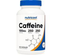 Nutricost Pastillas de cafeína 100mg por porción, 250 cápsulas