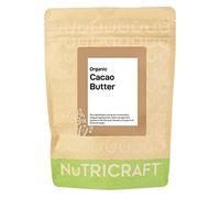 NutriCraft Mantequilla de cacao criollo orgánica, 1 kg, 100% pura, de origen sostenible de la Amazonía peruana, para hornear, hacer chocolate, mantequillas corporales y jabones, fusión rápida, rico