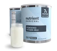 Nutrient Survival Leche en polvo con vitaminas, suministros de preparación liofilizados y suministro de alimentos de emergencia, 21 nutrientes esenciales, sin soja ni gluten, estable hasta 25 años