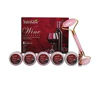 Nutriglow Wine Facial Kit 6-Pieces Skin Care Set for Anti-Aging, Pore Tightening, 250Gm+10Ml with Jade Roller
