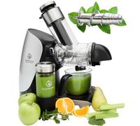 Nutrilovers Slow Juicer GREEN-PRESS MAX Licuadora extractor de jugos con tornillo de acero inoxidable, libre de BPA, ganador de pruebas, exprimidor eléctrico