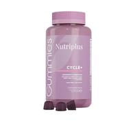 Nutriplus Farmasi CYCLE+ Gominolas para Regular el Ciclo Menstrual, Suplemento Alimenticio con Dong Quai, Casto, Lavanda, Hierro y Vitaminas, Sabor Fresa Lima-Limón, 60 Gomitas