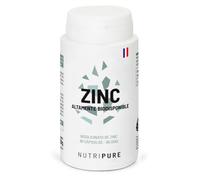 Nutripure - Zinc Bisglicinato 15mg Calidad Albion® - 90 Cápsulas | Refuerza el Sistema Inmunológico y Piel con Tendencia Acneica - Alta Absorción - Vegano - 3 Meses - Fabricado en Francia