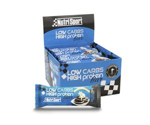 NUTRISPORT - Barritas Proteína Low Carbs | Suplementos Deportivos | Proteínas para masa muscular con Fibra | Energy Protein Bar | Recuperador Muscular | SaborCookies & Cream| 16 unidades de 60 gramos