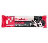 NUTRISPORT - Barritas Proteína Protein BOOM 24 Uds | Proteínas para Masa Muscular con Vitamina C y B6 | Energy Protein Bar Gym | Suplemento Deportivo Cookies Cream