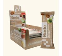 Nutrisport - Nude Bar Manzana y Nueces | Barritas Energéticas Naturales | Sin Gluten, Sin Azúcares Añadidos, Plant-Based | Caja Expositora de 24 Uds