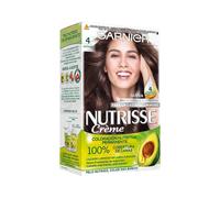 Garnier Nutrisse Creme Coloración Nutritiva Permanente, Tinte 100 por ciento Cobertura de Canas con Mascarilla Nutritiva, Color Castaño, 1 Unidad (Paquete de 1), El ambalaje puede variar