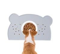 Nutritional | Mantel individual para mascotas en forma de oso | Marco de silicona a prueba de derrames con lógica líquida y herrajes de bloqueo de fricción para cocinas, balcones, suites y